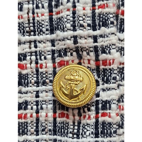 ⚓✨ Nautical Tweed Mini Skirt with Gold Anchor Buttons SIZE S - Picture 14 of 14